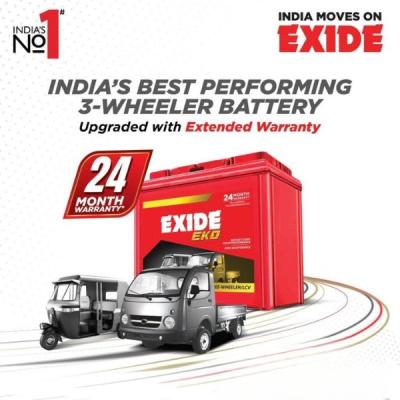 Exide EKO60R 60Ah 3‑Wheeler Battery